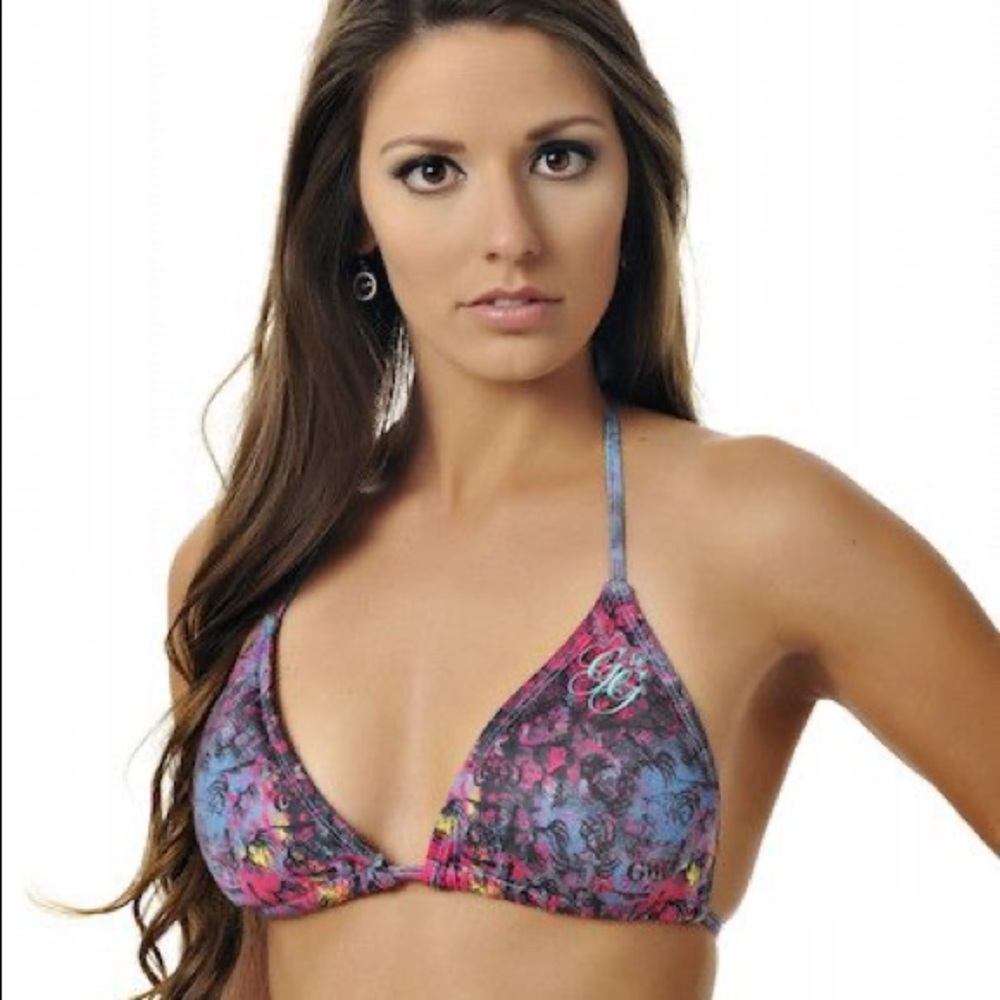 Girls With Guns Spray it Out Bikini Top NWT